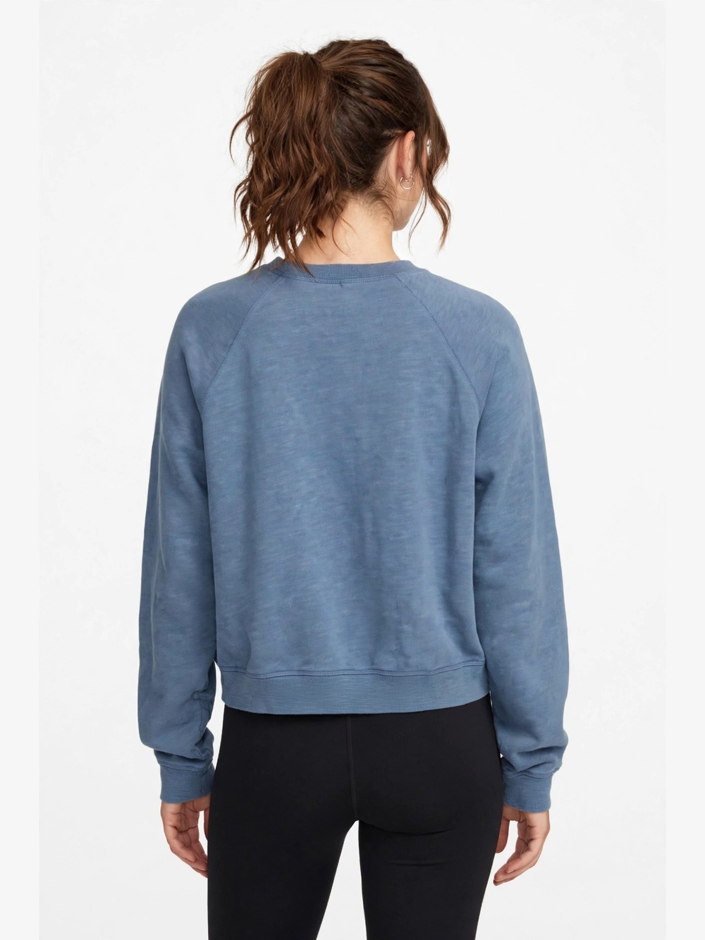 Spiritual Gangster x Pure Barre Sweatshirt Size L Blue Slub Crewneck Raglan - Picture 2 of 9